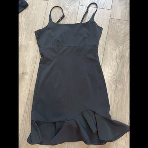 Black mink ruffle dress